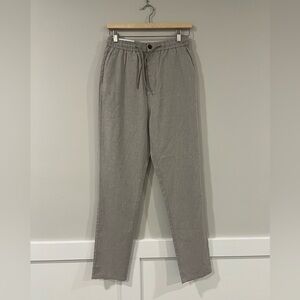 LES DEUX Como Tapered Linen Drawstring Pants Gray W29 L32 NWT
